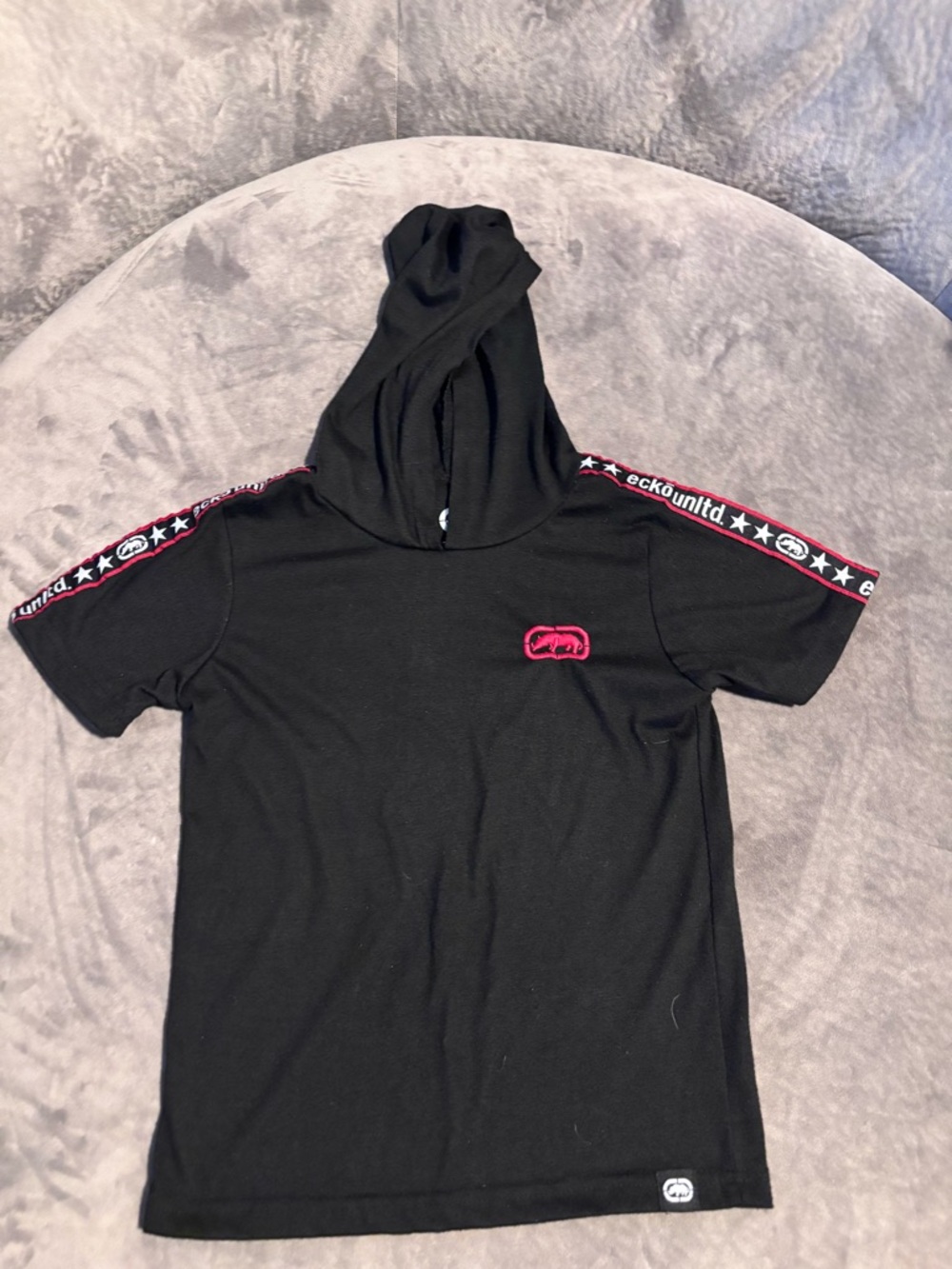 Echo Black short sleeve hoody shirt